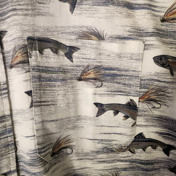 Pendleton Men’s Button Up Fly Fishing Short Sleeve Size XL Trout Shirt Dry Fly - Picture 3 of 7